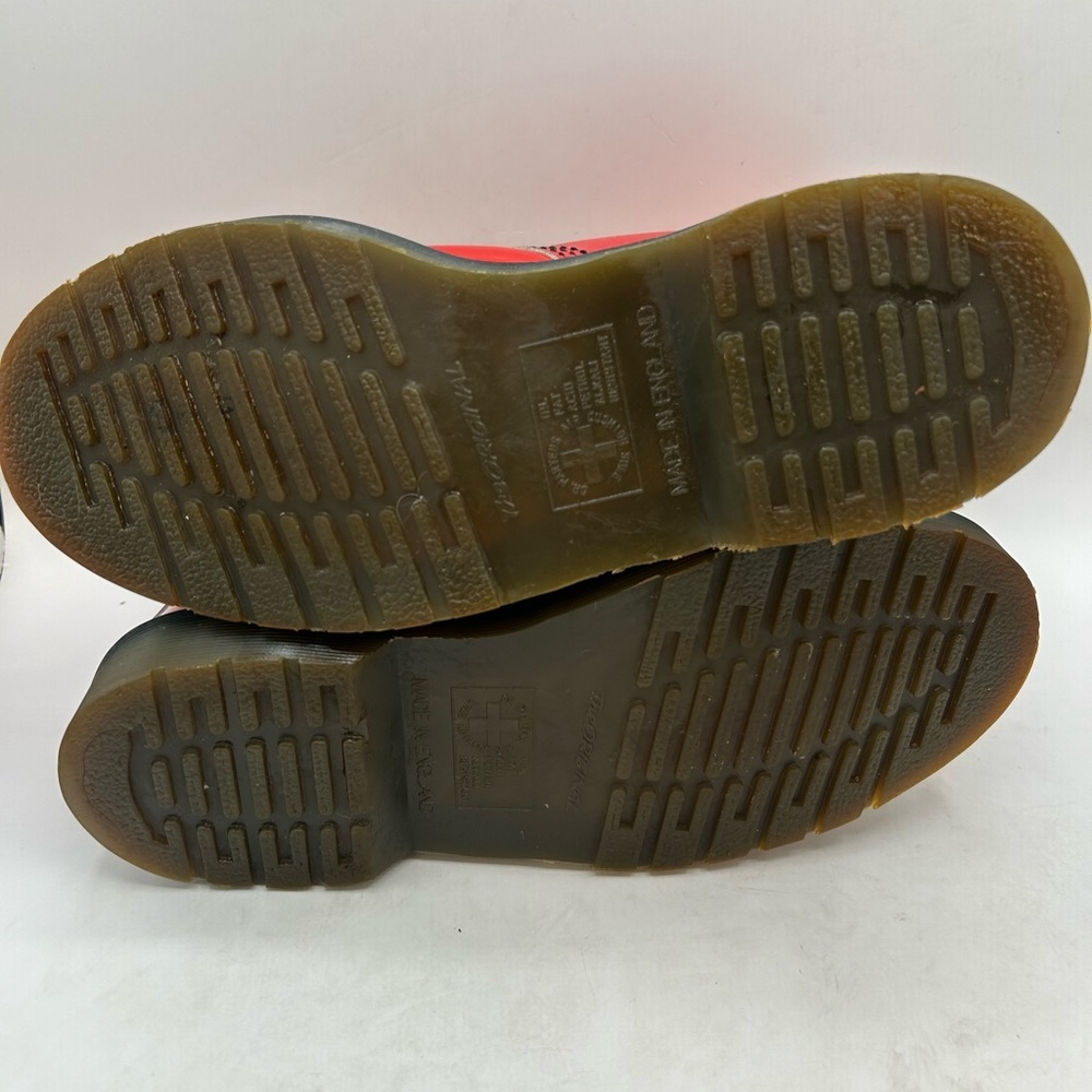 Rare Vintage Made in England Dr. Martens Red Patent Leather Boots 6 EYE Size 7 - Picture 4 of 14